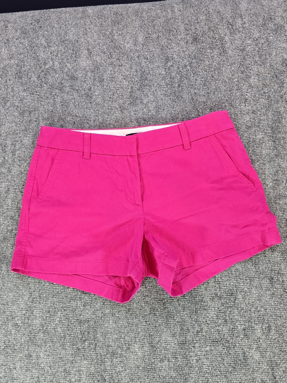 J. Crew Bright Pink Tailored Chino Shorts Womens Size 6 Preppy Summer